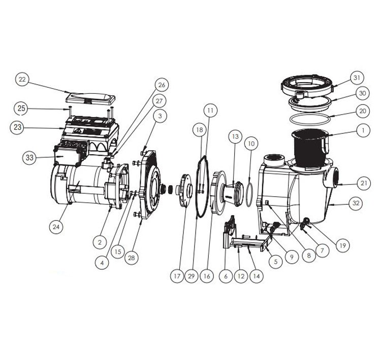 Pentair Intelliflo 3HP Variable Flow Pump VF-3050 3.2kw  230V | 011012 Parts Schematic