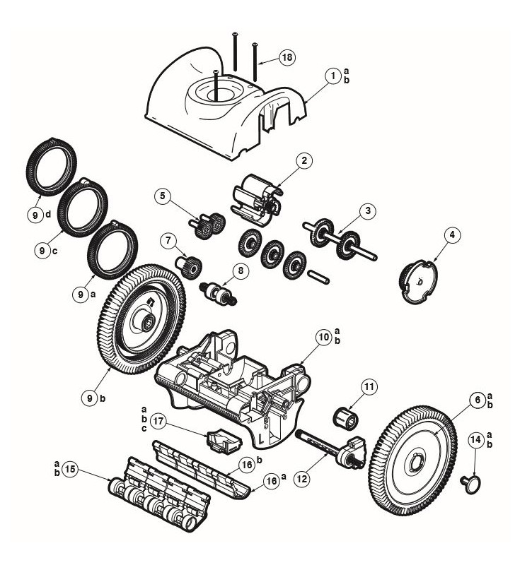 Hayward Poolvergneugen PoolCleaner 2-Wheel Suction Side Cleaner | Limited Edition Dark Gray | W3PVS20GST Parts Schematic