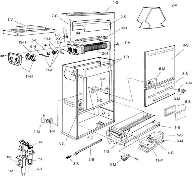 Raypak Versa 55k BTU Above Ground & Spa Heater | Electronic Ignition | Natural Gas | B-R055B-EN 004686 B-M055B-EN 010435 Parts Schematic