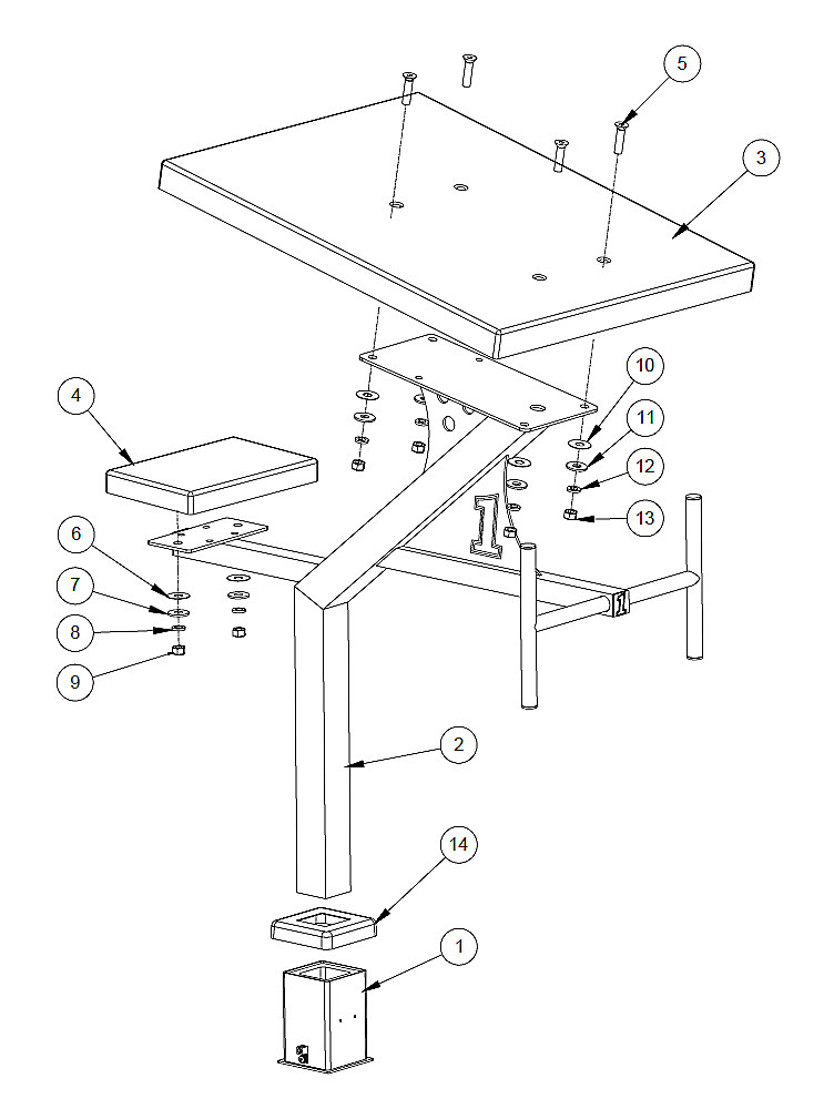 SR Smith Legacy Single Post Starting Platform without Anchor | LEGACY-SP-9999A Parts Schematic