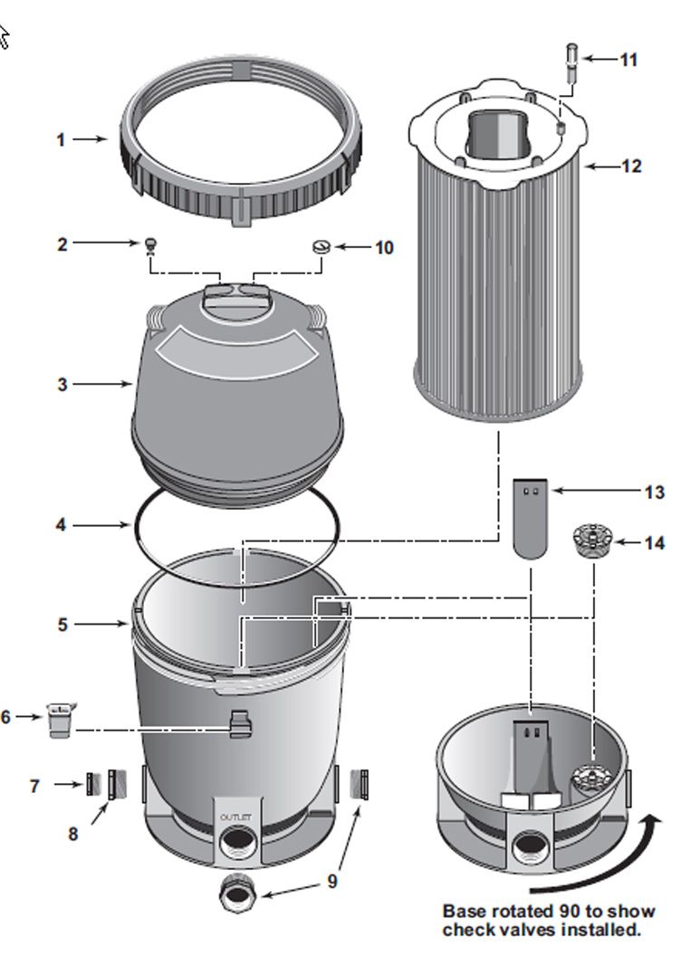 Pentair System 2 PLD Series Modular D.E. Filter 30 SQFT | PLD50 Parts Schematic