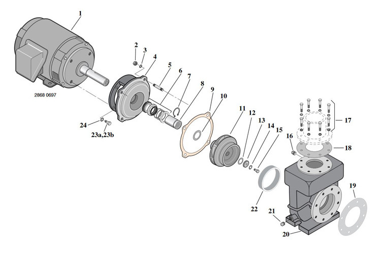 Sta-Rite CSP Series 7.5HP Nema Single Phase Cast Iron Pool Pump Without Strainer | 230V | CSPHK-142 Parts Schematic