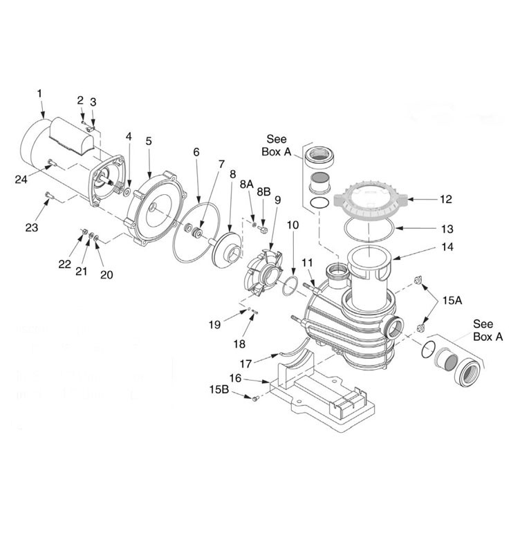 Sta-Rite Dyna-Pro E 2HP Energy Efficient Pool Pump Full Rated 230V | MPE6G-208L Parts Schematic