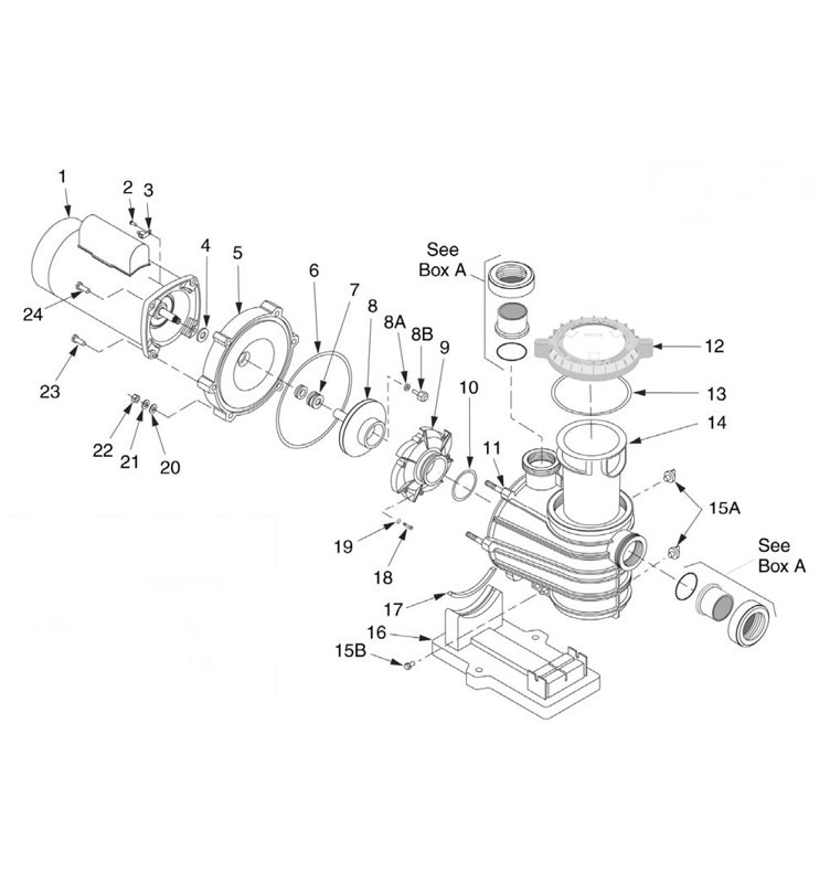 Sta-Rite Dyna-Pro E 2HP Energy Efficient 2-Speed Pool Pump Up Rated 230V | MPEA6YG-207L Parts Schematic