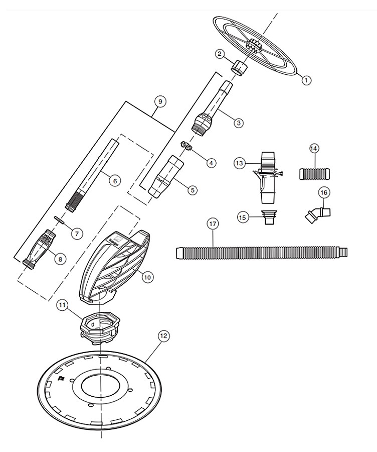 Zodiac Baracuda Ranger Above Ground Suction Pool Cleaner | Complete wtih Hoses | W01698 Parts Schematic