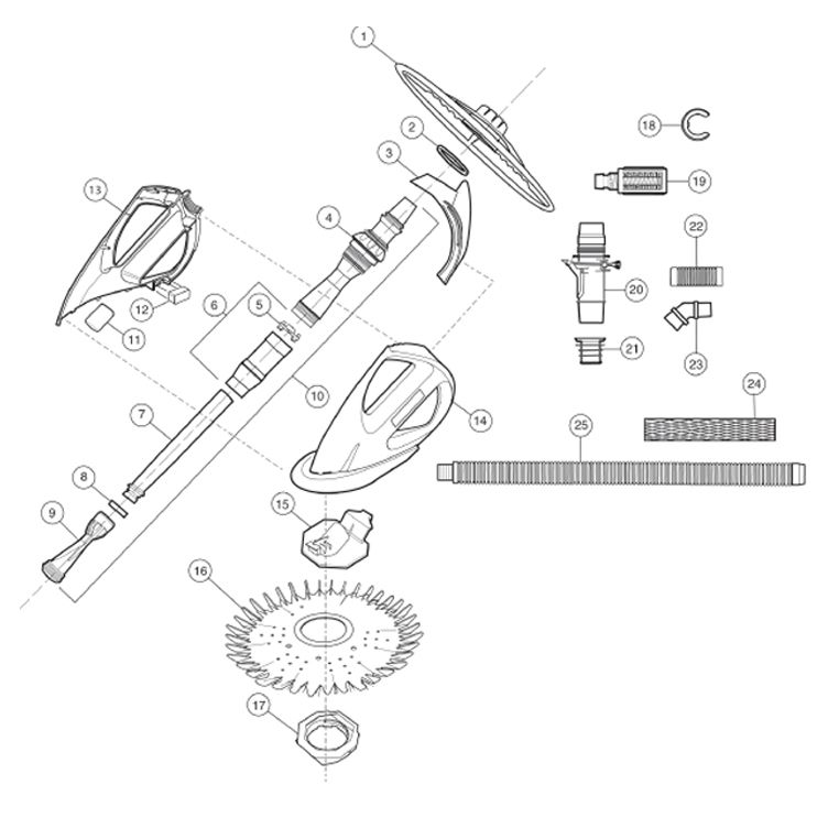 Baracuda G3 Inground Suction Side Pool Cleaner | Complete with 36ft Hose | W03000 Parts Schematic