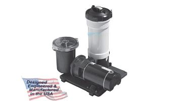Waterway TWM Above Ground Pool Cartridge Filter System | 1HP Pump with Trap 50 Sq. Ft. Filter | 3' NEMA Cord | 520-4010