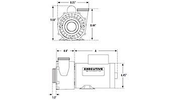 Waterway Executive 56 Frame | 2HP 2-Speed 2-1/2" Intake 2" Discharge 230V | 3720821-13