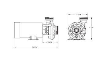 Waterway Hi-Flo II Side Discharge 48-Frame 1HP Above Ground Pool Pump 115V | 3' NEMA Cord | PH1100-6