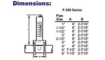 Blue White F-300 Series 1-1/2" PVC Flowmeter | 10-70 GPM | F-30150P