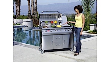 Bull Barbecue Longhorn 47" 7-Burner Stainless Steel Propane Cart with Lights | 28368