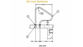 SR Smith 30" Figure 4 Handrail Stainless Steel | 304 Grade | 1.90" OD | .145" Wall Commercial | 10181