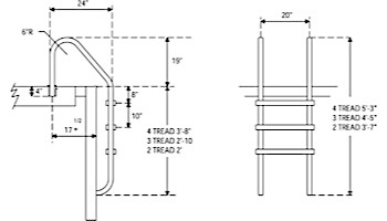 SR Smith 3 Step SealedSteel® Ladder 24" | Taupe Color | LTDF-101 White Plastic Treads | 304 Grade | VLLS-103E-VT