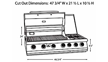 Bull Barbecue 7-Burner Stainless Steel Built-In Natural Gas Grill with Lights | 18249