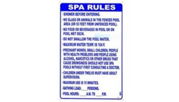 Florida Spa Rules Sign | 24" x 36" | FL-4