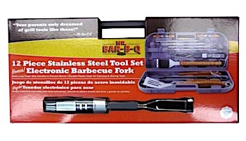 Mr BBQ 12 PC Wood Tool Set with Plastic Case and Thermo Fork | 94122X
