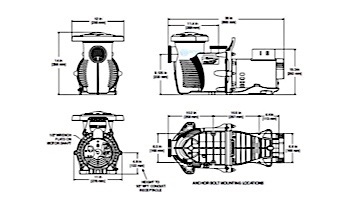 Pentair WhisperFlo XF Energy Efficient Pool Pump | 208/230V 3HP | XFE-12 | 022010