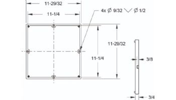 AquaStar 16" Square Anti-Entrapment Suction Outlet Cover, Mud Frame and Retro-Adapter Sub-Frame for 12" Square 3/4" Deep Retrofits (VGB Series) | Dark Gray | 1216105