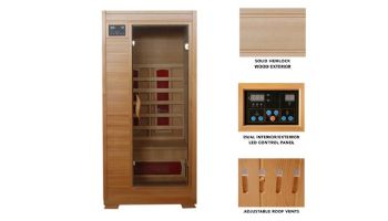 HeatWave Buena Vista 1-2 Person Hemlock Infrared Sauna with 3 Ceramic Heaters | SA2400