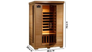 HeatWave Coronado 2-Person Hemlock Deluxe Infrared Sauna with 6 Carbon Heaters | SA2409