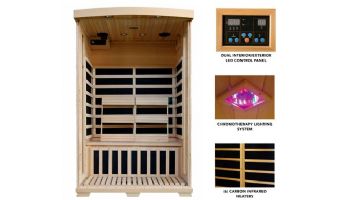 HeatWave Coronado 2-Person Hemlock Deluxe Infrared Sauna with 6 Carbon Heaters | SA2409