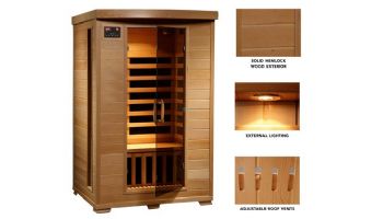HeatWave Coronado 2-Person Hemlock Deluxe Infrared Sauna with 6 Carbon Heaters | SA2409