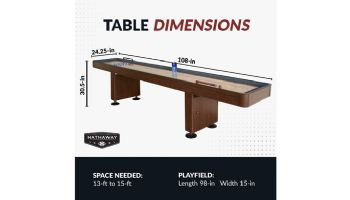 Hathaway Challenger 9-Foot Shuffleboard Table | Walnut Finish | NG1205 BG1205