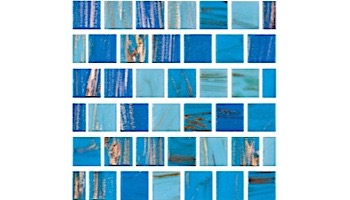 National Pool Tile Canyon Gems 1x1 Series Glass Tile | Turquoise | 201-022