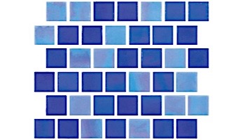 National Pool Tile Reflections 1x1 Series Glass Tile | Blue Lagoon | 201-030