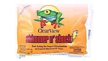 ClearView Shimmer-N Shock Granular Chlorine DiChlor | 1 LB Bag | CVDB001