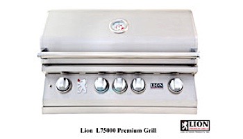 Lion Premium Grills L-75000 32_quot; 4-Burner Stainless Steel Built-in Natural Gas Grill with Lights | 75623