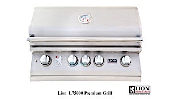 Lion Premium Grills L-75000 32" 4-Burner Stainless Steel Built-in Propane Grill with Lights | 75625