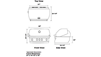 Lion Premium Grills L-75000 32" 4-Burner Stainless Steel Built-in Natural Gas Grill with Lights | 75623