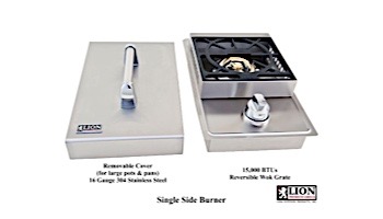 Lion Premium Grills Stainless Steel Single Side Burner Natural Gas | L5631