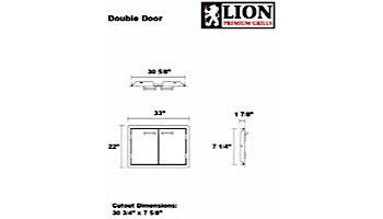 Lion Premium Grills Stainless Steel Double Door with Towel Rack | L3322