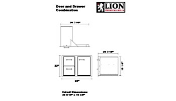 Lion Premium Grills Stainless Steel Door Drawer Combo with Towel Rack | L3320