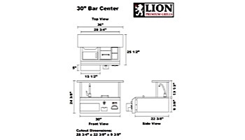 Lion Premium Grills Stainless Steel 30" Bar Center | 19836