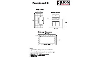 Lion Premium Grill Islands Prominent Q with Rock or Brick Natural Gas | 90104NG