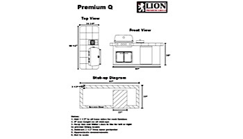 Lion Premium Grill Islands Premium Q with Rock or Brick Natural Gas | 90112NG