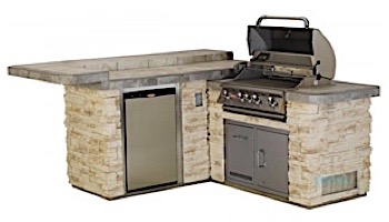 Bull Outdoor Products Jr. Gourmet Q Island | Raised Bar | Stucco | 31022