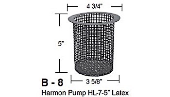 Aladdin Basket for Harmon Pump HL-7-5" Latex | B-8