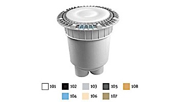 AquaStar 8" Round Suction Outlet Cover with Vented Riser Ring with 2 Port Double Deep Sump Bucket (VGB Series) Light Gray | 8AVWR103B