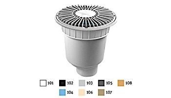AquaStar 8" Round For U Wade Suction Outlet Cover with Double Deep Sump Bucket with 4" Spigot (VGB Series) Light Gray | 8FUW103C