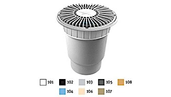 AquaStar 8" Round For U Wade Suction Outlet Cover with 2 Port Double Deep Sump Bucket with 6" Spigot (VGB Series) Dark Gray | 8FUW105E