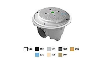 AquaStar 8" Round Hockey Puck Suction Outlet with Sump Bucket with Vinyl Gaskets (VGB Series) Light Gray | 8HPSBV103