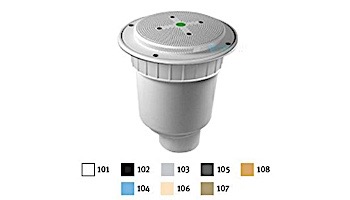 AquaStar 8" Round Hockey Puck Sumpless Suction Outlet Cover with Double Deep Sump Bucket with 4" Spigot (VGB Series) Light Gray | 8HP103C