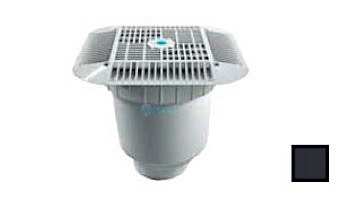 AquaStar 14" Square Grate with Double Deep Sump Bucket with 4" Socket (VGB Series) | Light Gray | 914103D