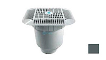 AquaStar 14" Square Grate with Double Deep Sump Bucket with 4" Socket (VGB Series) | Light Gray | 914103D