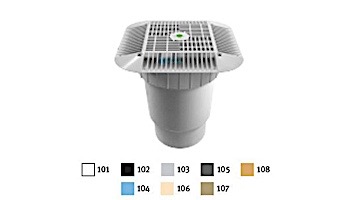 AquaStar 14" Square Grate with Double Deep Sump Bucket with 6" Spigot (VGB Series) Tan | 914108E