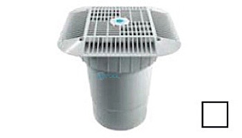 AquaStar 14" Square Grate with Double Deep Sump Bucket with 6" Socket (VGB Series) | Light Gray | 914103F
